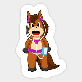 Horse Headphone Music Sticker